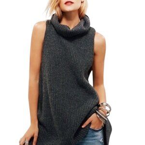 Free People Need It Now Turtleneck Sweater Womens Size S Split Back Lambswool